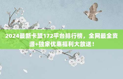 2024最新卡盟172平台排行榜，全网最全资源+独家优惠福利大放送！