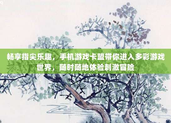 畅享指尖乐趣，手机游戏卡盟带你进入多彩游戏世界，随时随地体验刺激冒险