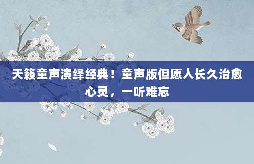 天籁童声演绎经典！童声版但愿人长久治愈心灵，一听难忘