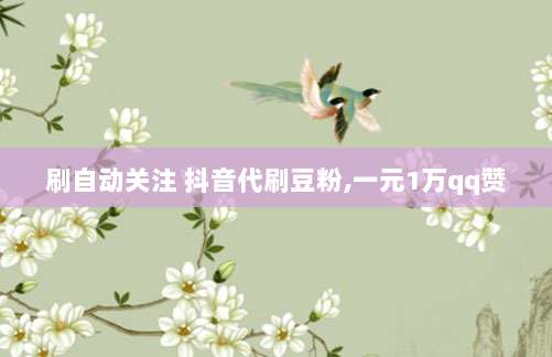 刷自动关注 抖音代刷豆粉,一元1万qq赞